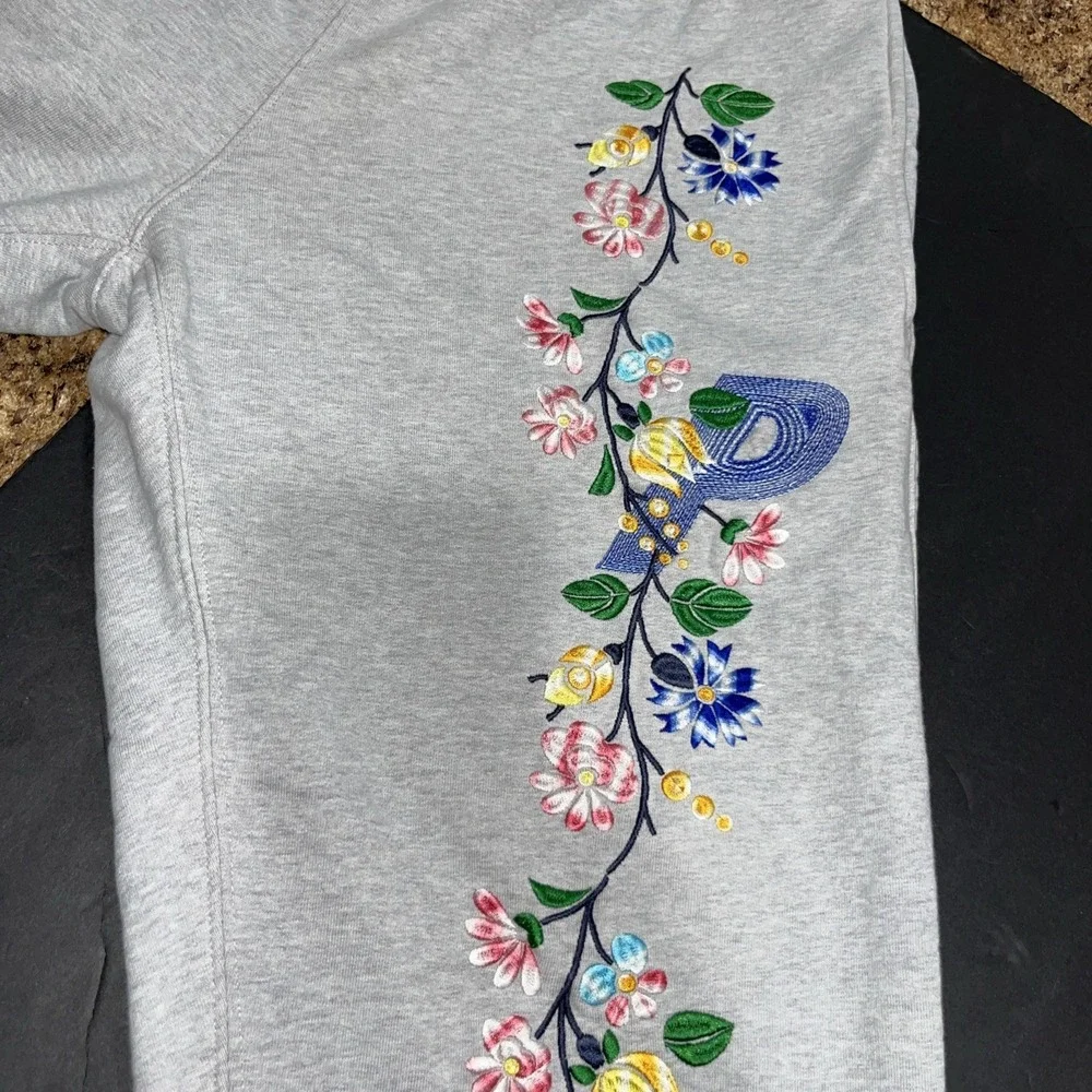 Palace Skateboards Embroidered Flower Stitch Sweatpant Gray Joggers Sz 26-31